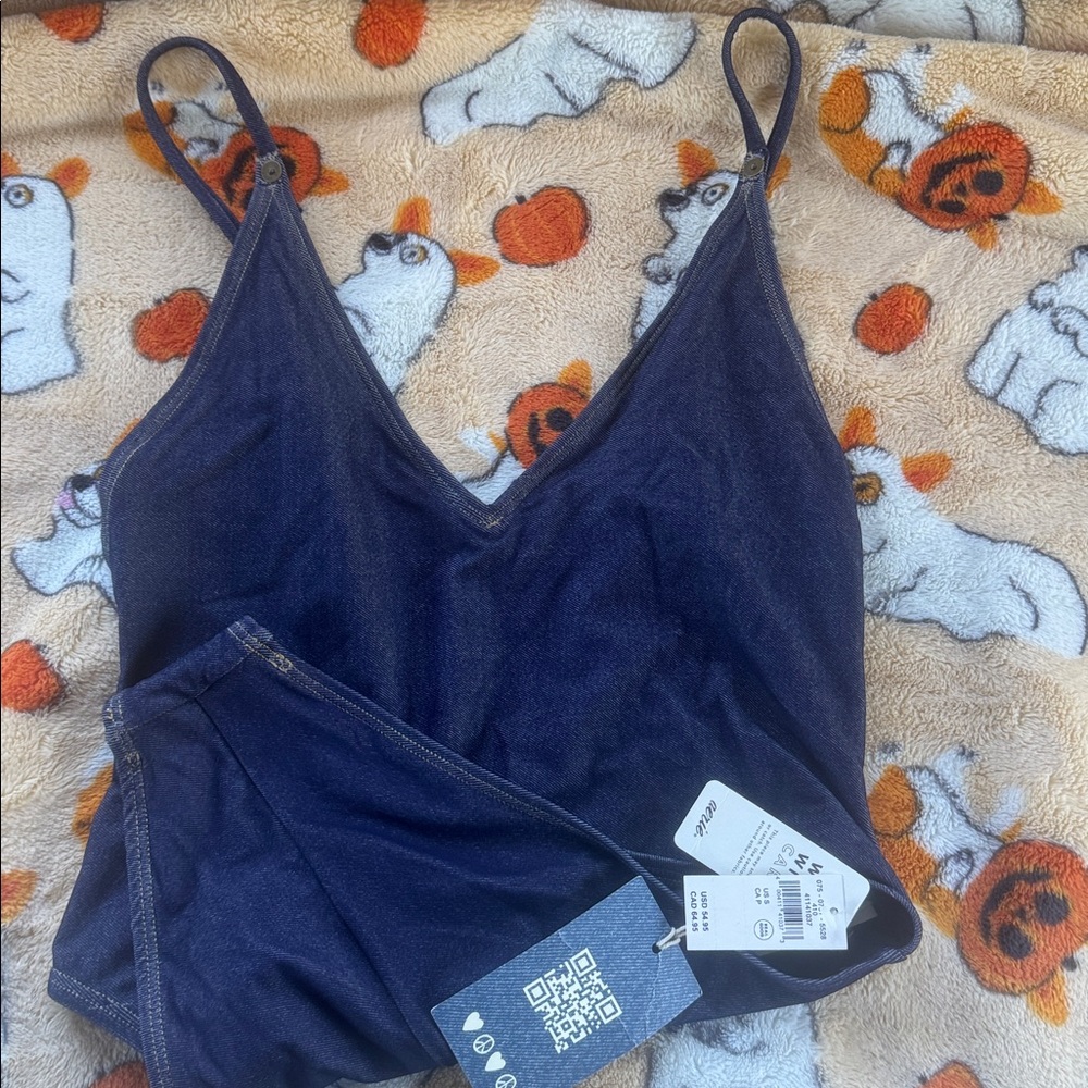 Aerie Navy Blue Denim Set
